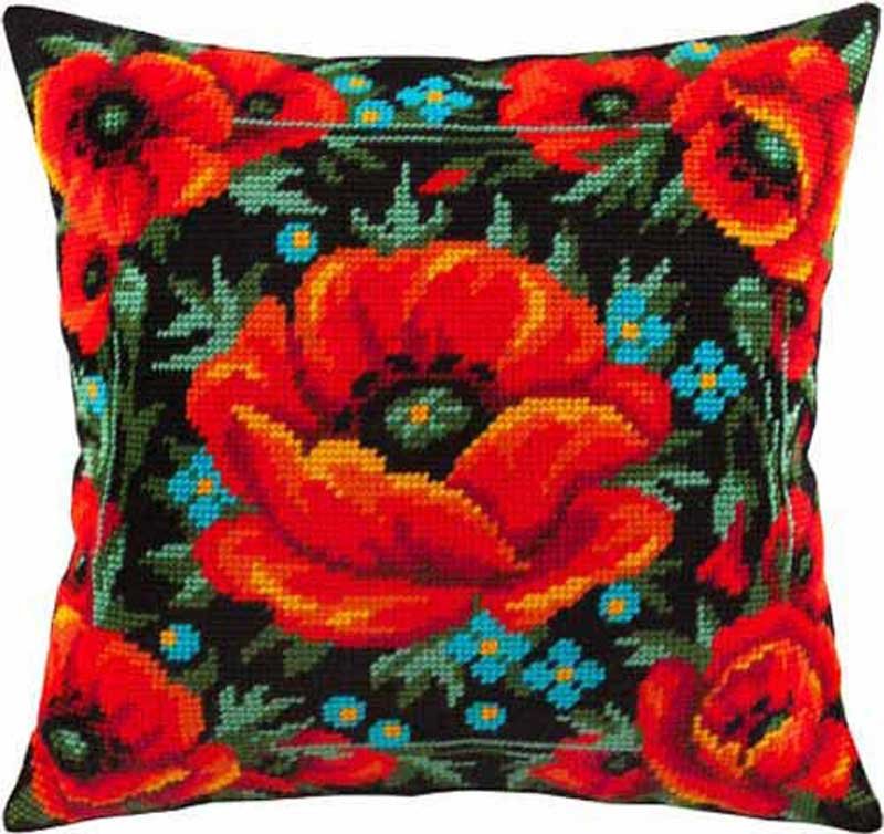 Foto Pillow for embroidery half-cross Charіvnytsya V-94 poppy field