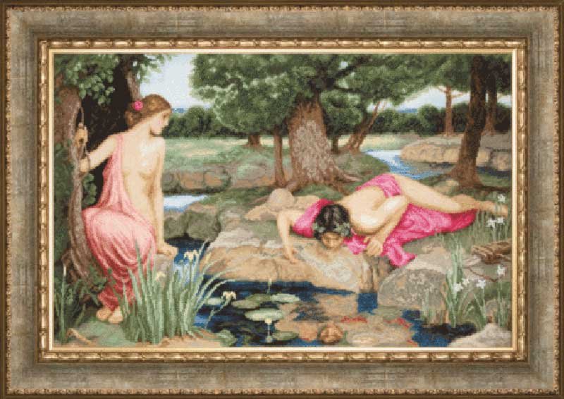 Photo Cross stitch kit Momentos Magicos M-139 On the grounds of D.U. Waterhouse's Echo and Narcissus