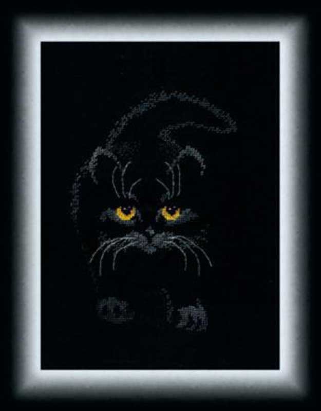 Photo Cross stitch kit Momentos Magicos M-142 The black Cat