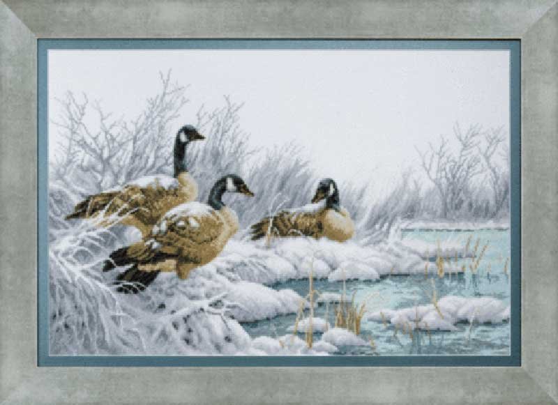 Photo Cross stitch kit Momentos Magicos M-164 Geese in winter