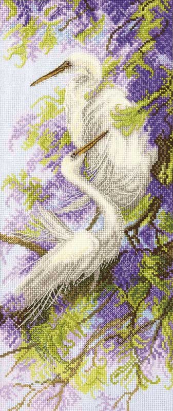 Photo Cross stitch kit Momentos Magicos M-349 Herons and wisteria