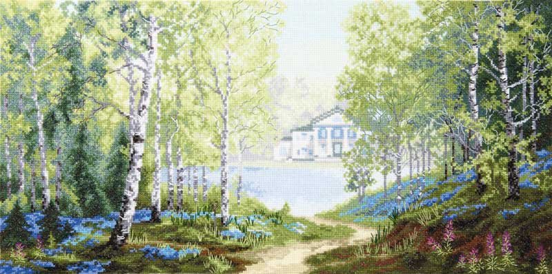 Photo Cross stitch kit Momentos Magicos M-398 Morning in the spring forest