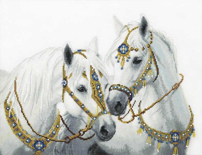 Фото Набір для вишивання хрестиком Чарівна Мить М-426 Весільні коні