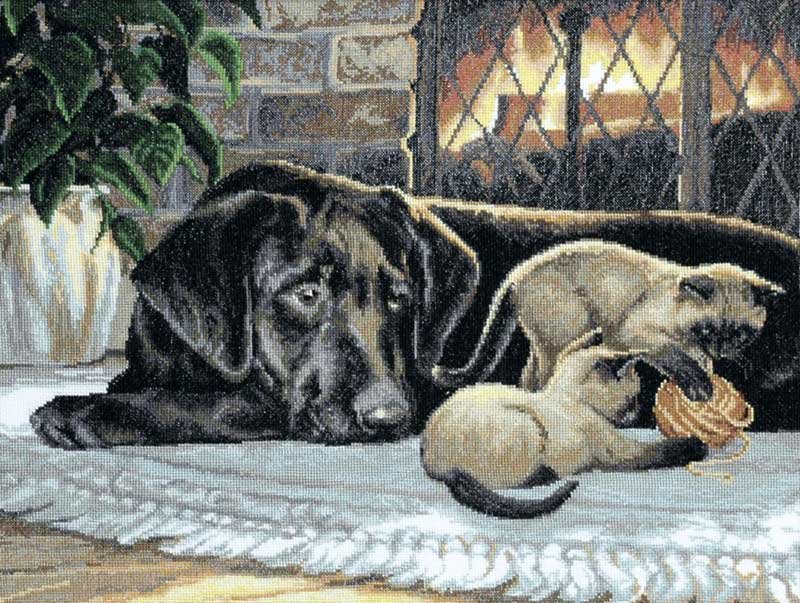 Photo Cross stitch kit Momentos Magicos M-483 By the fireplace