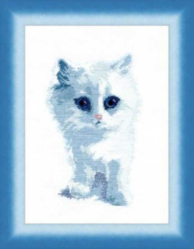 Фото Набір для вишивання хрестиком Чарівна Мить М-92 Білий кіт