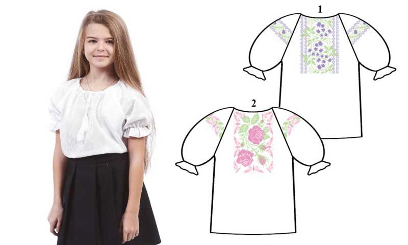 Foto Shirt for girls for embroidery threads Charivna Myt 159-12-09