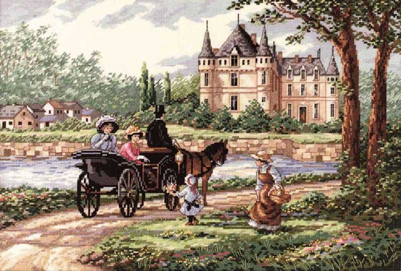 Foto Cross Stitch Kits Classic Design 4358 Meeting in the park