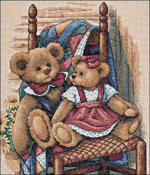 Foto Cross Stitch Kits Classic Design 4366 Bears on the chair