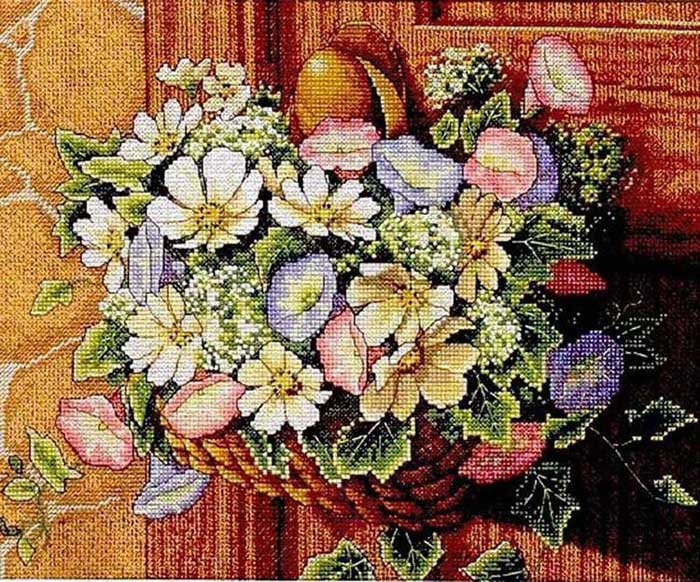 Foto Cross Stitch Kits Classic Design 4371 Flowers in the basket