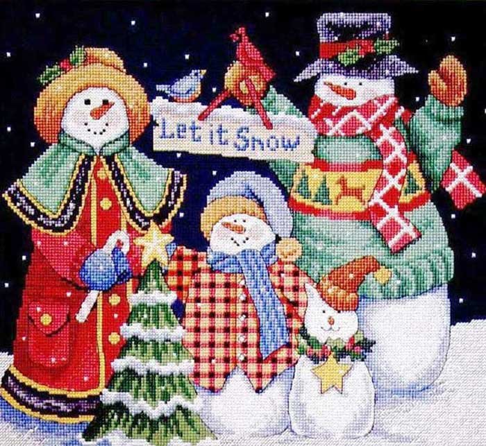 Foto Cross Stitch Kits Classic Design 4380 Let it snow