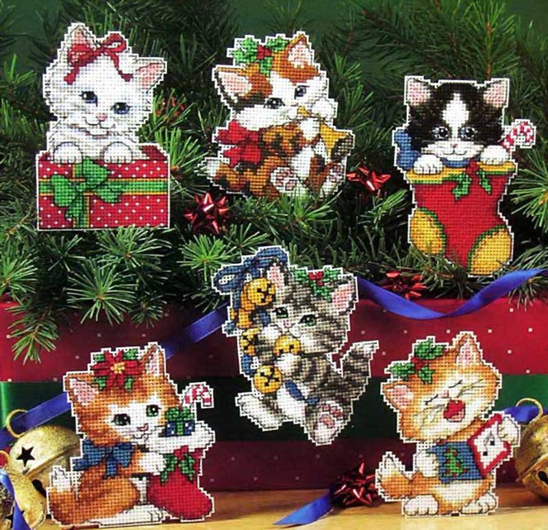 Foto Cross Stitch Kits Classic Design 4550 Christmas kittens