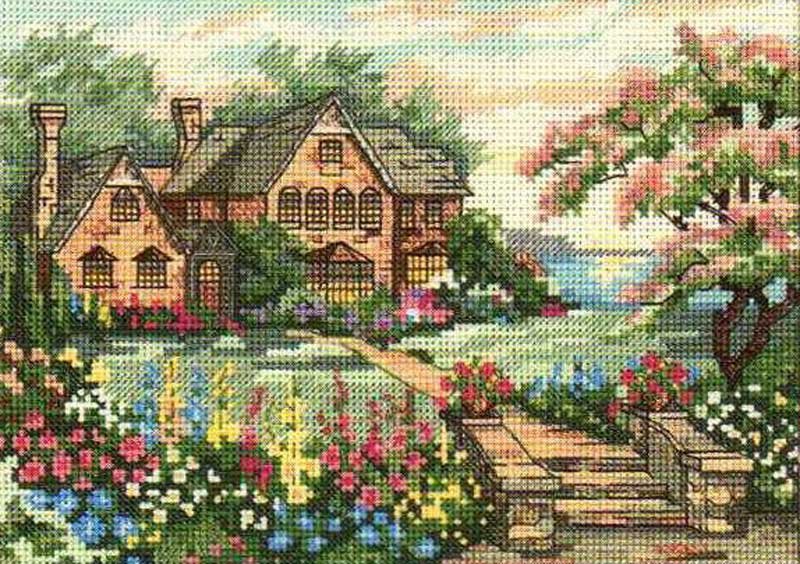 Foto Cross Stitch Kits Classic Design 4584 A small cottage