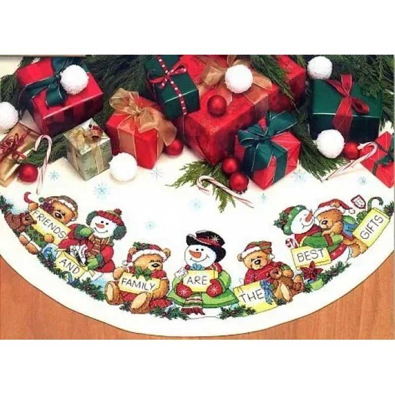 Foto Cross Stitch Kits Christmas Tree Skirt Classic Design 8383 The best Christmas