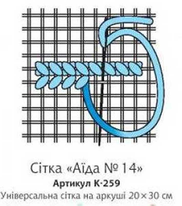 Фото Водорозчинний пришивний флізелін для вишивання Confetti К-259 Сітка Аїда №14