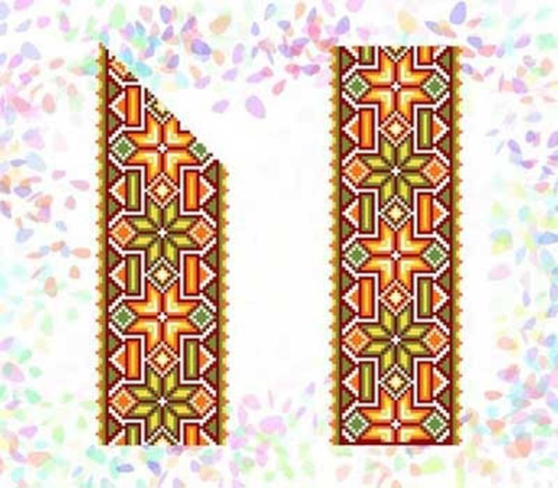Фото Водорозчинний пришивний флізелін для вишивання Confetti К-265 Гуцульський орнамент