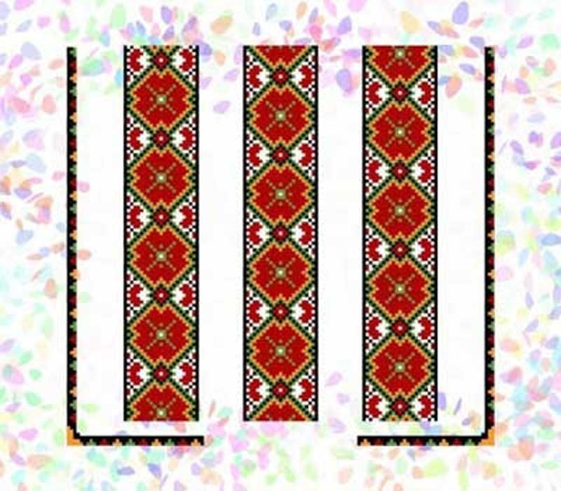 Фото Водорастворимый пришивной флизелин для вышивки Confetti К-270 Гуцульский орнамент