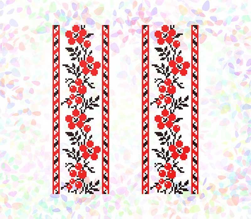 Фото Водорозчинний пришивний флізелін для вишивання Confetti К-276 Квіткова стрічка