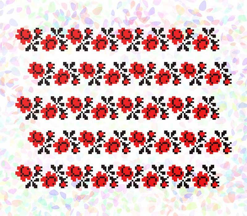 Фото Водорозчинний пришивний флізелін для вишивання Confetti К-285 Троянди