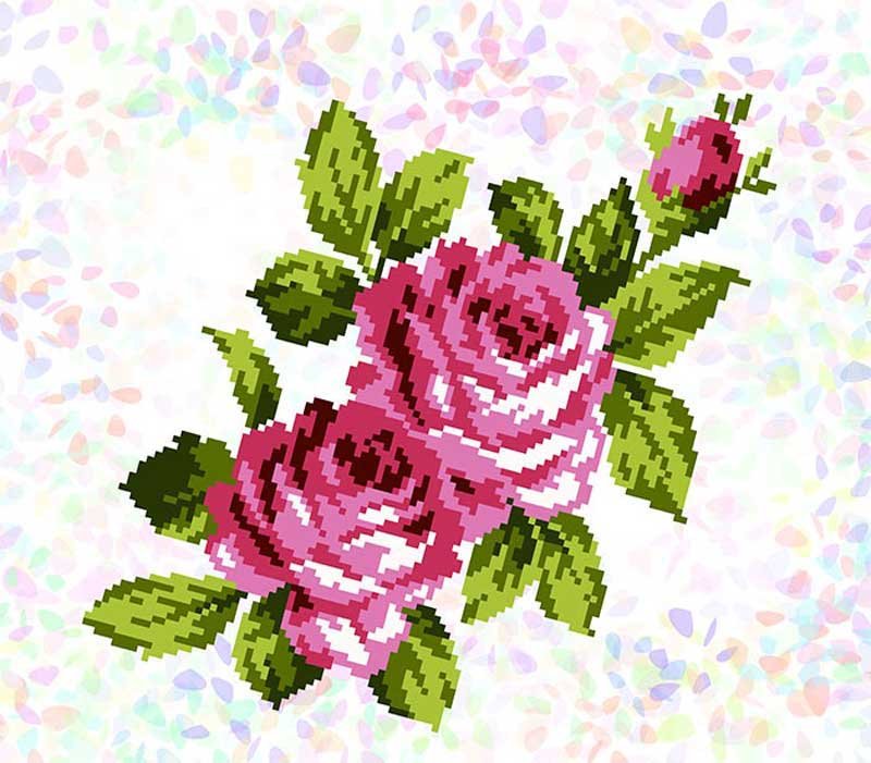 Фото Водорозчинний пришивний флізелін для вишивання Confetti К-296 Букет троянд