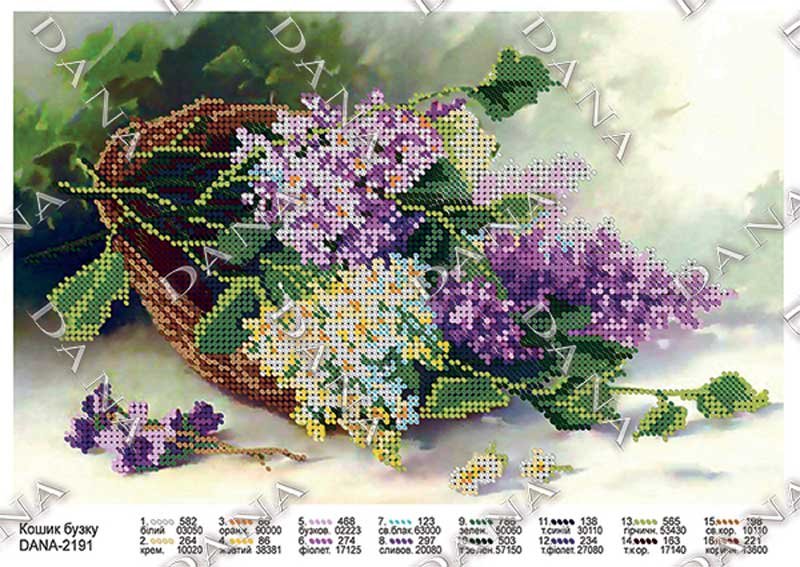 Photo Pattern beading DANA-2191 Basket of lilacs