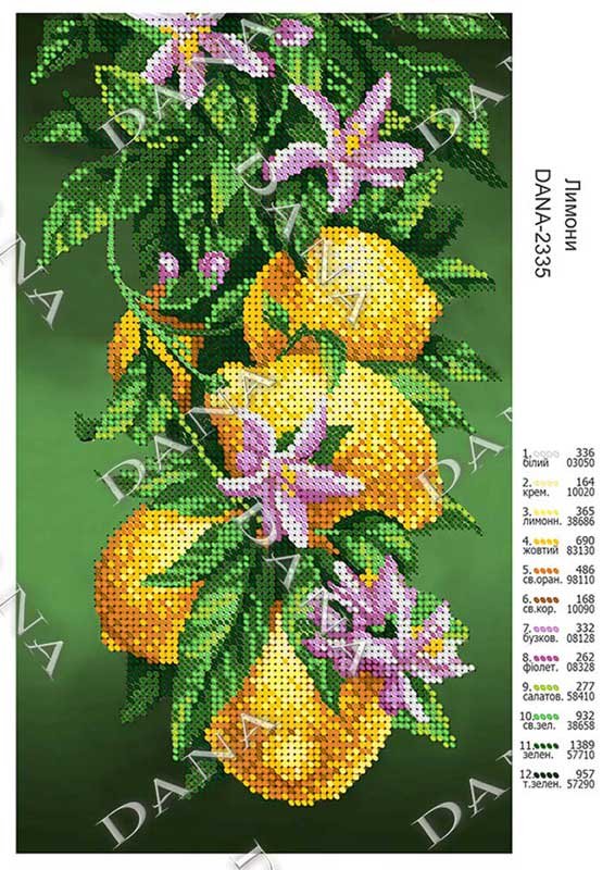 Photo Pattern beading DANA-2335 Lemons