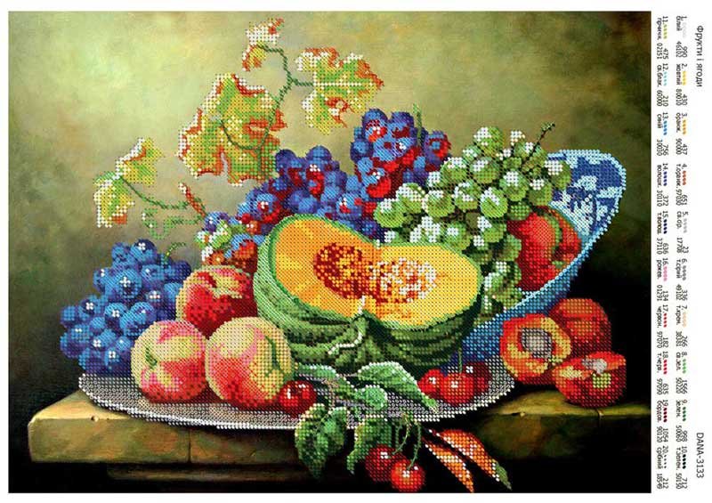 Фото Cхема для вышивки бисером  ДАНА-3133 Фрукты и ягоды