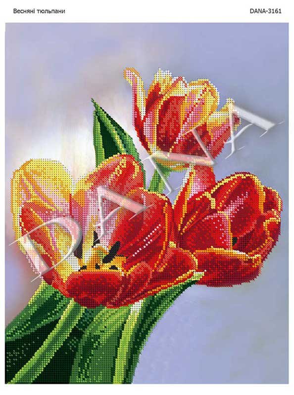 Фото Схема для вишивання бісером ДАНА-3161 Весняні тюльпани