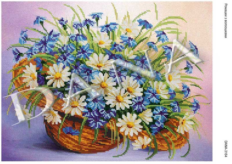 Photo Pattern beading DANA-3164 Daisies with cornflowers