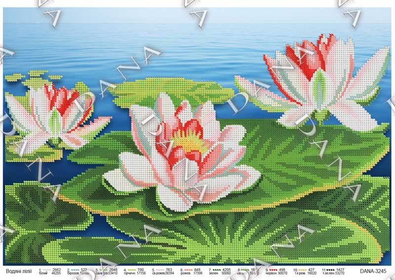 Photo Pattern beading DANA-3245 Water lilies