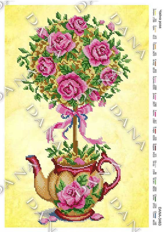 Фото Схема для вишивання бісером ДАНА-3463 Чайні троянди