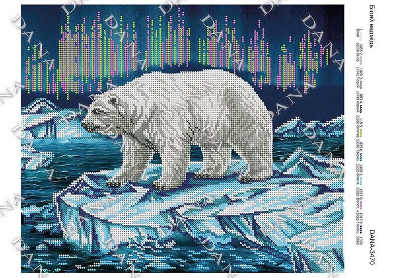 Фото Схема для вишивання бісером ДАНА-3470 Білий ведмідь