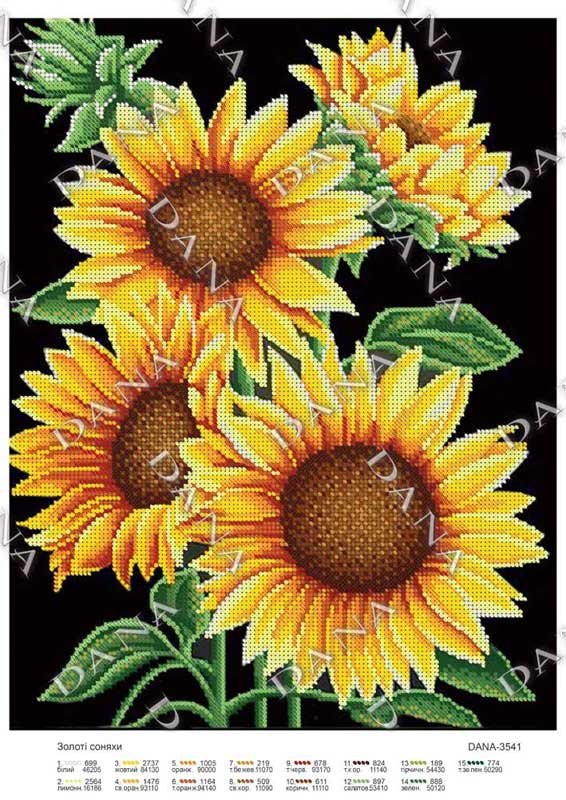 Photo Pattern beading DANA-3541 Golden sunflowers