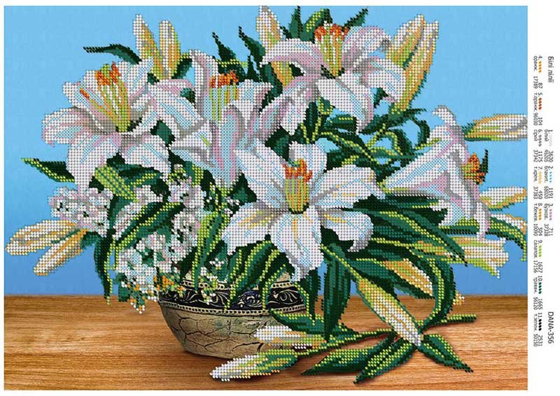 Photo Pattern beading DANA-356 White lilies