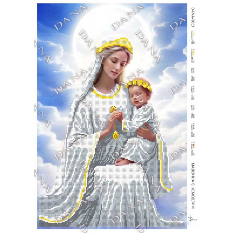 Фото Схема для вишивання бісером ДАНА-3651 Мадонна з немовлям