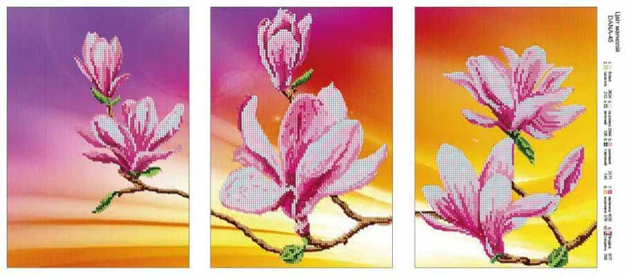 Photo Pattern beading DANA-45 Magnolia flowers Photo Pattern beading DANA-45 Magnolia flowers