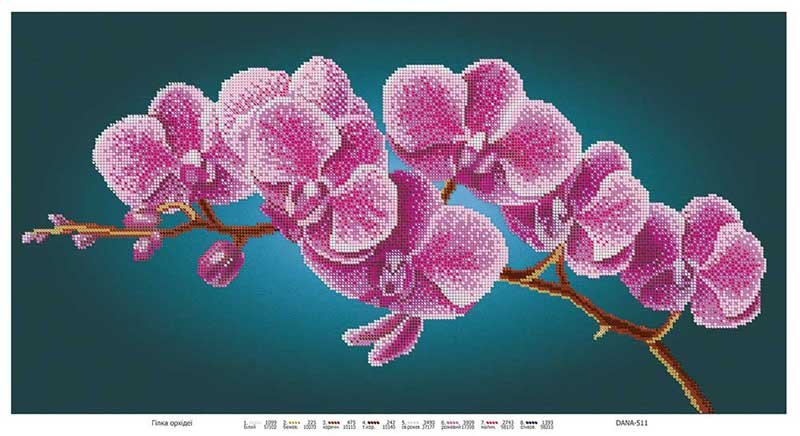 Фото Cхема для вышивки бисером  ДАНА-511 Ветка орхидеи
