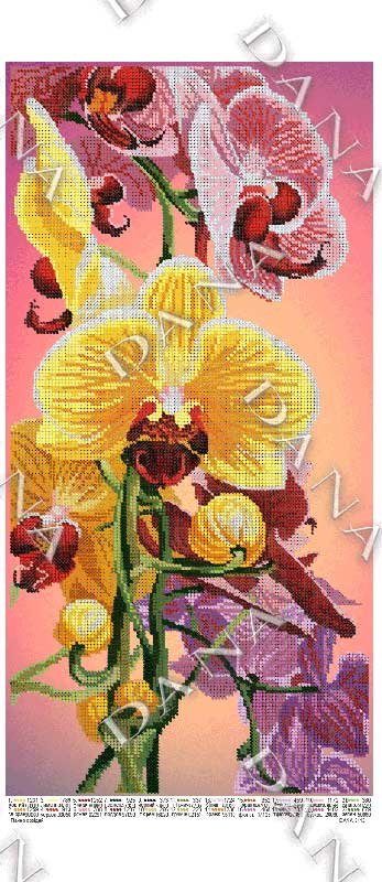 Фото Cхема для вышивки бисером  ДАНА-5112 Панно орхидеи