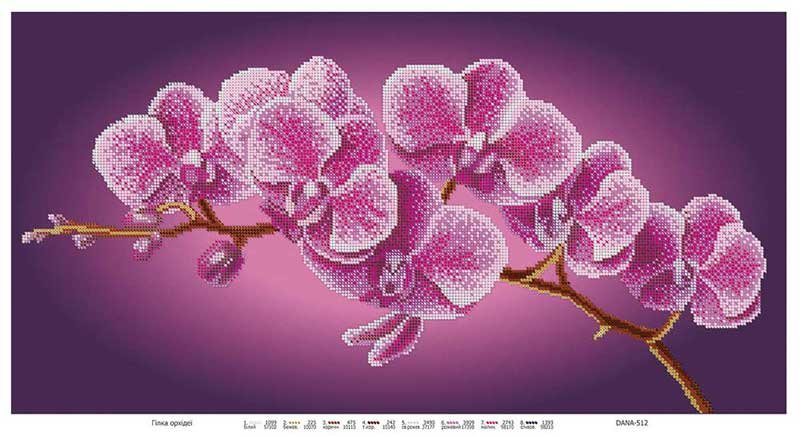 Photo Pattern beading DANA-512 The branch of orchids