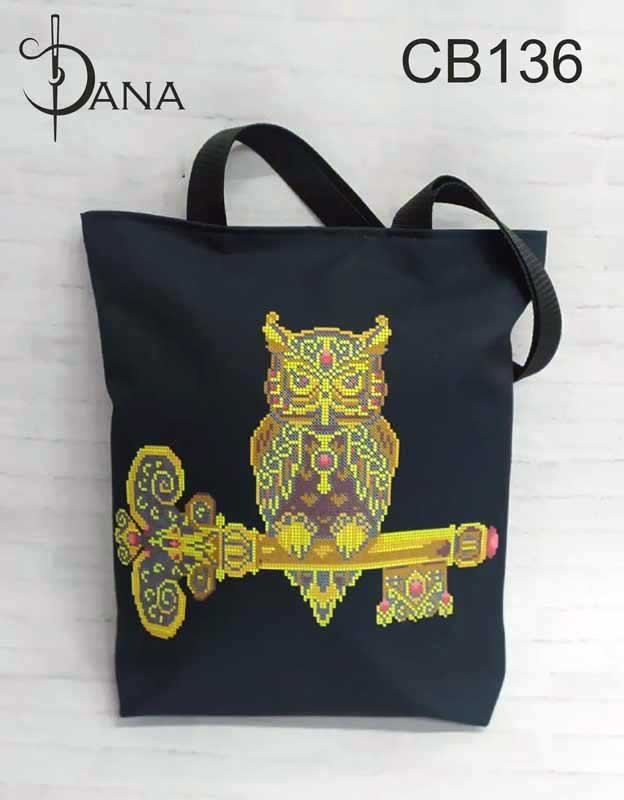 Photo Eco bags shopper with beaded embroidery DANA CB-136 Golden key