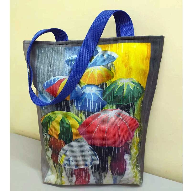 Photo Eco bags shopper with beaded embroidery DANA CB-21