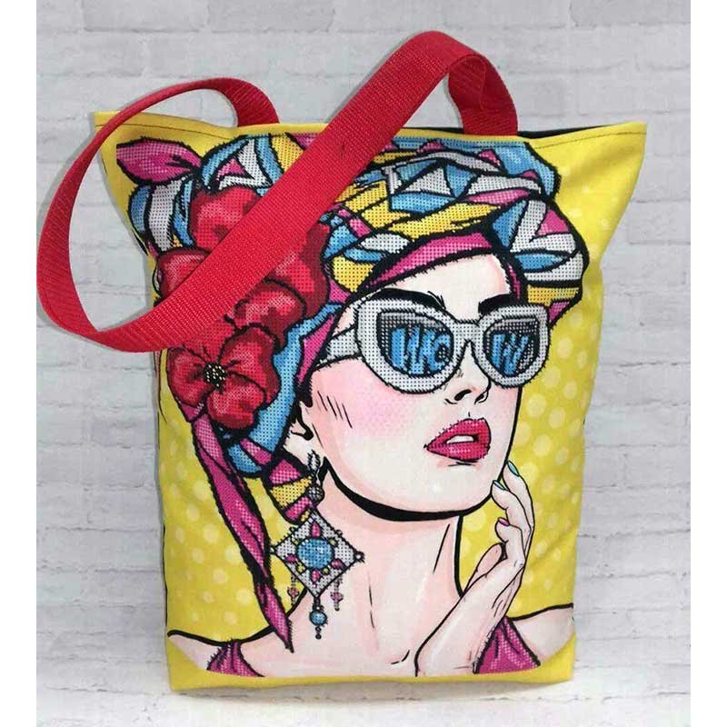 Photo Eco bags shopper with beaded embroidery DANA CB-26