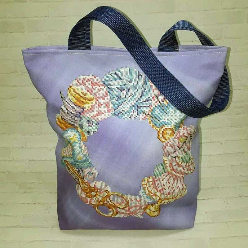 Photo Eco bags shopper with beaded embroidery DANA CB-29