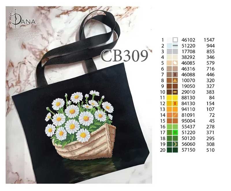 Photo 2 The need for beads Eco bags shopper with beaded embroidery DANA CB-309