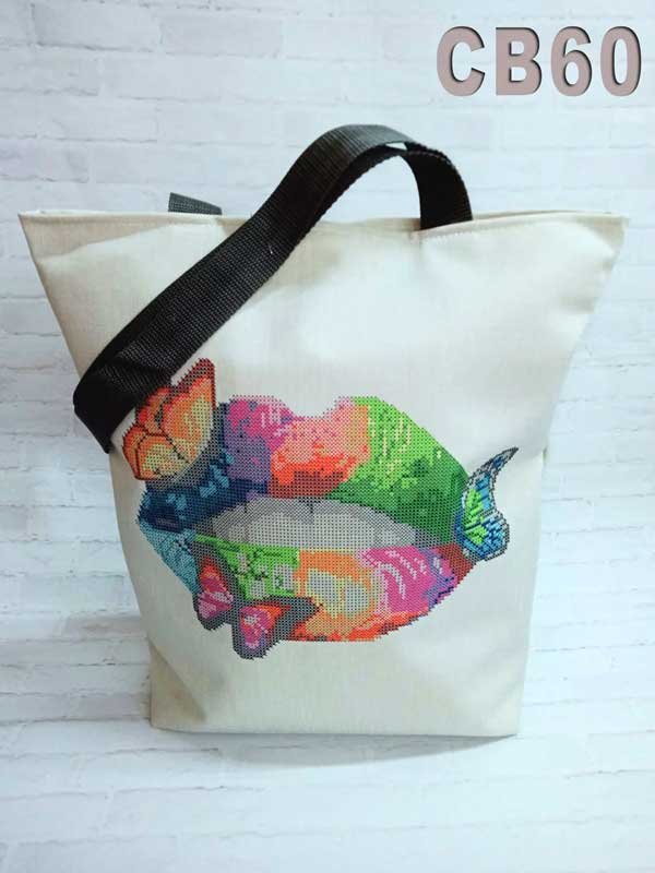 Photo Eco bags shopper with beaded embroidery DANA CB-60
