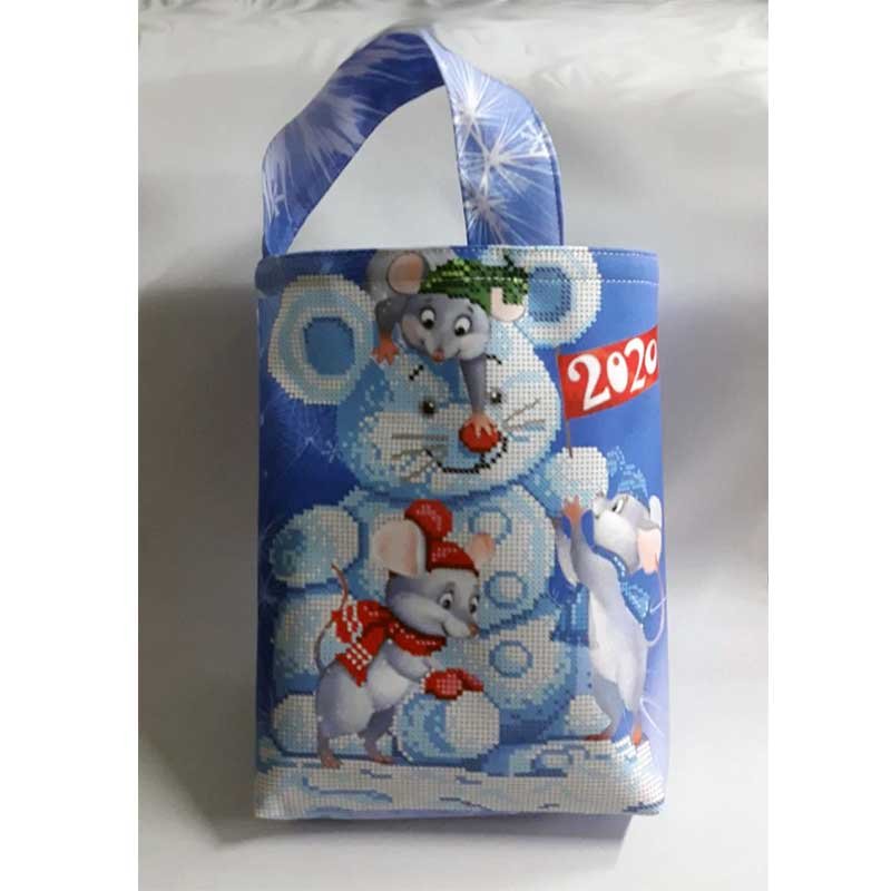 Фото Еко сумки з вишивкою з бісеру для дітей ДАНА С-07 Св'яткові веселощі