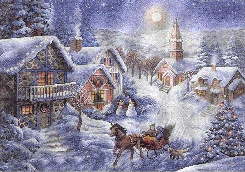 Foto Cross Stitch Kits Dimensions 08689 Sleigh Ride