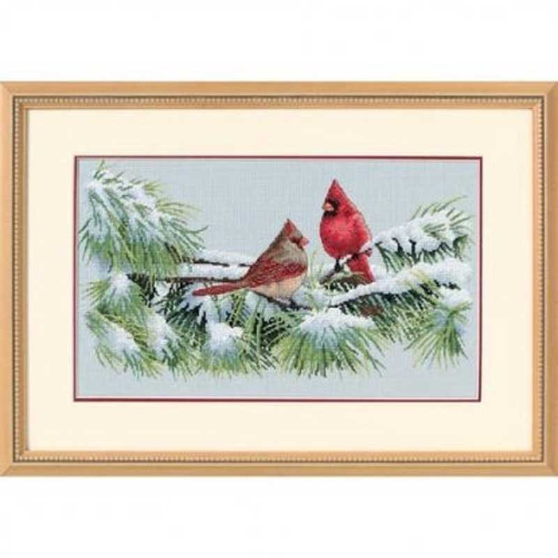 Foto Cross Stitch Kits Dimensions 35178 Winter Cardinals