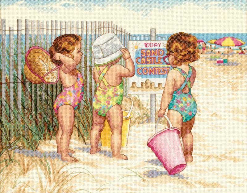 Фото Набір для вишивання хрестиком Dimensions 35216 Дівчатка на пляжі