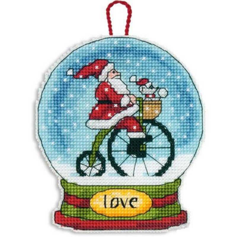 Фото Набір для вишивання хрестиком Dimensions 70-08903 Різдвяна прикраса Снігова куля Любов