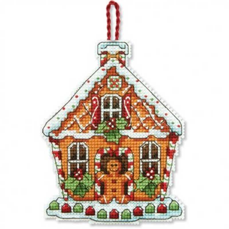 Foto Cross Stitch Kits Dimensions 70-08917 Gingerbread House Ornament